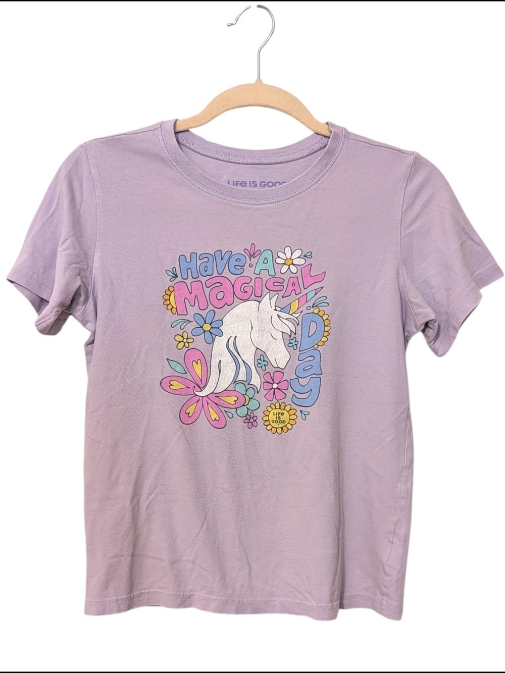 Life Is Good Unicorn Have a Magical Day Lavender Tee - Picture 2 of 5